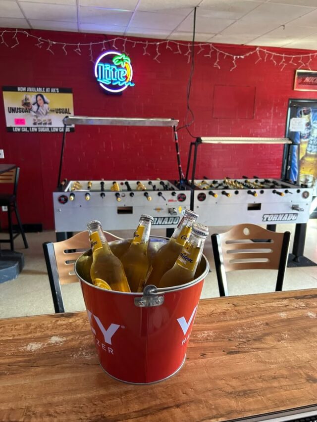 Looking to get your foosball game face on before the next Tourney? Stop by Ak’s for a beer buckets special or try one of our seriously cool summer signature drinks! See you soon in Keewatin..